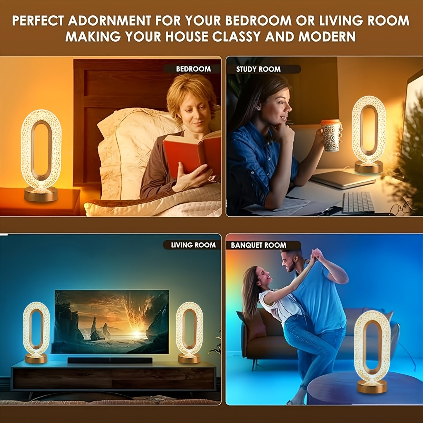 💡 Modern LED Desk Lamp – 3 Colors, USB Rechargeable