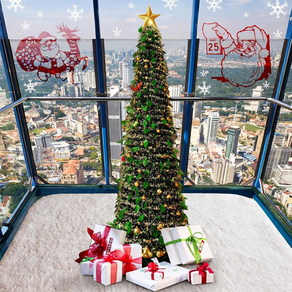 🔔Retractable Christmas tree green leaves 5 feet foldable🎄