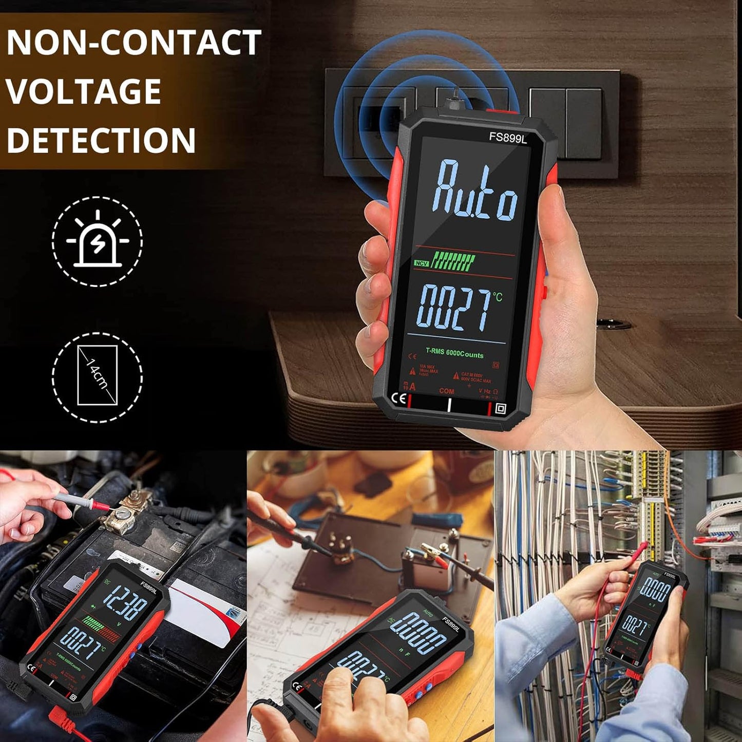 ⚡USB Rechargeable Digital Multimeter🔋– 6000 Counts. Large Color Screen & Backlight! 🛠️🔌