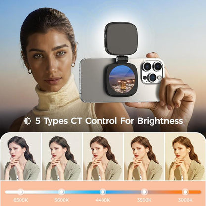 Mobile phone magnetic selfie fill light live shooting mini portable makeup mirror foldable pocket light LED light