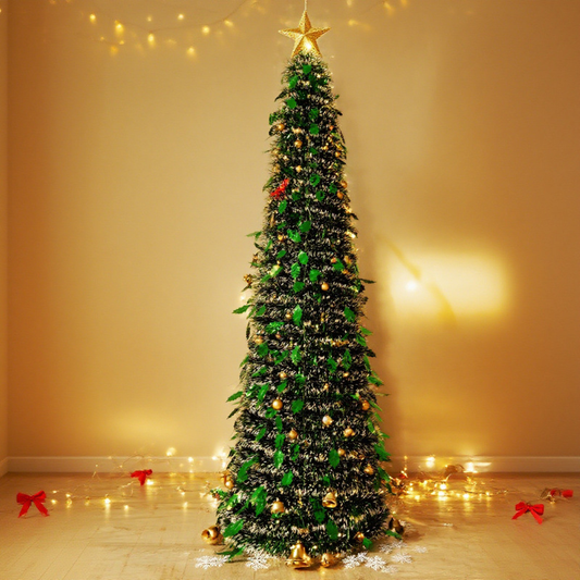 🔔Retractable Christmas tree green leaves 5 feet foldable🎄
