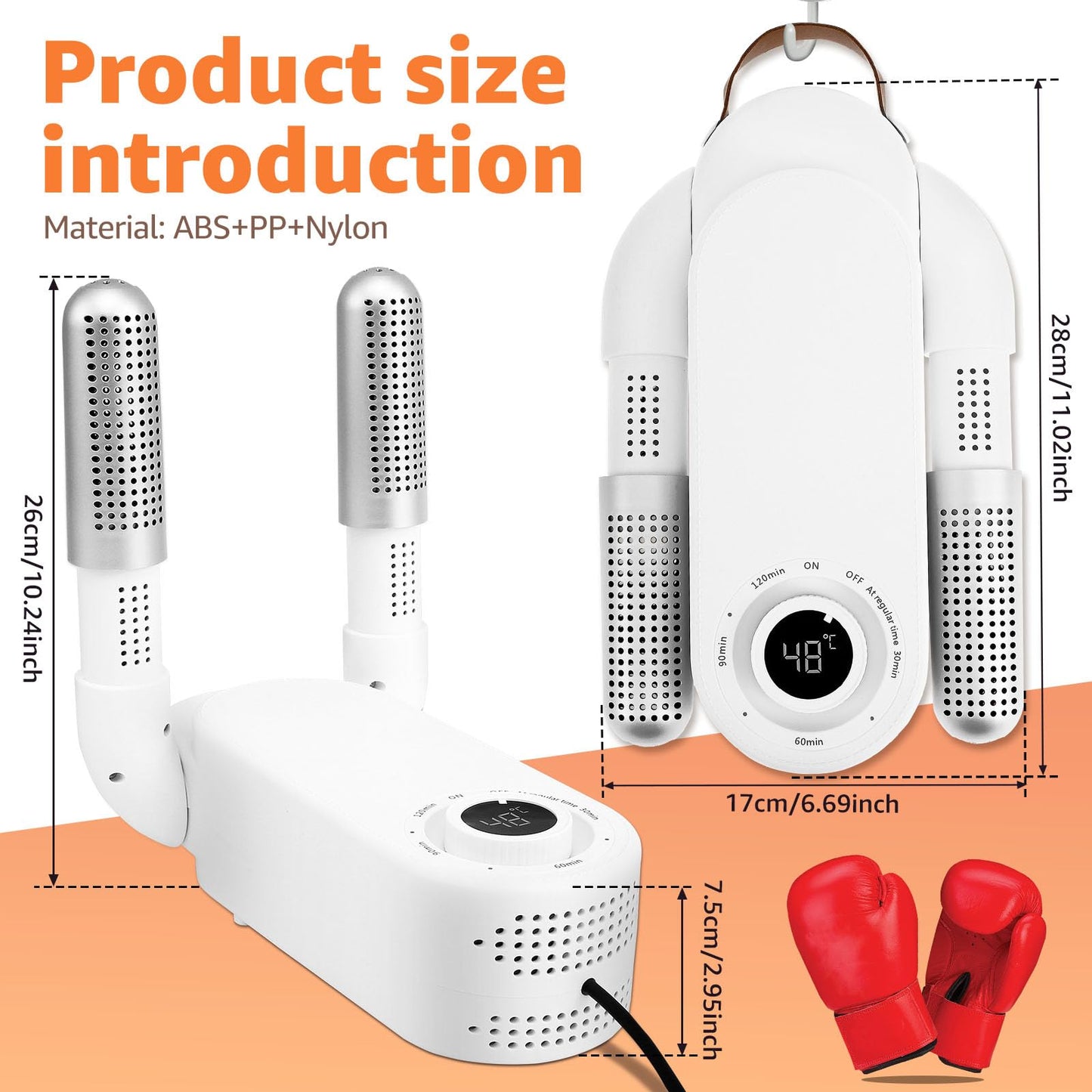 🦶 Footwear Dryer (Boots/Shoes/Gloves) – Electric Heater, Timer, Handle & Foldable Smart Panel