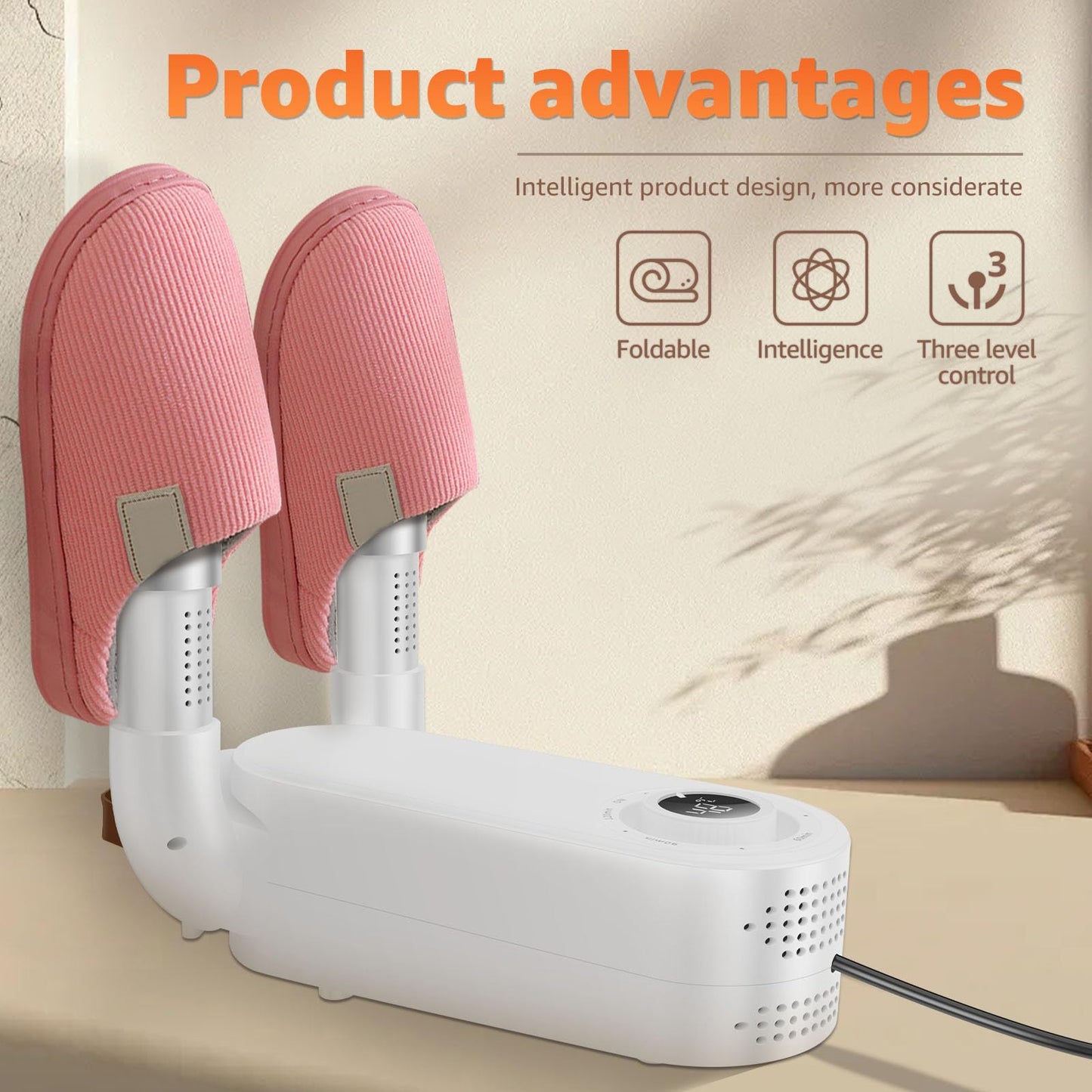 🦶 Footwear Dryer (Boots/Shoes/Gloves) – Electric Heater, Timer, Handle & Foldable Smart Panel