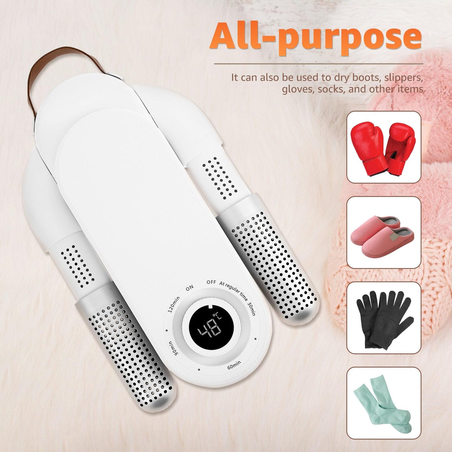 🦶 Footwear Dryer (Boots/Shoes/Gloves) – Electric Heater, Timer, Handle & Foldable Smart Panel