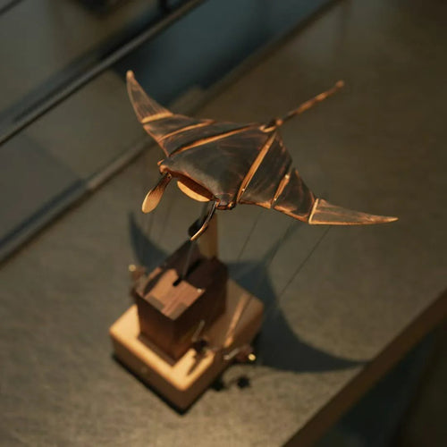 Artisan Wooden Manta Ray Automaton