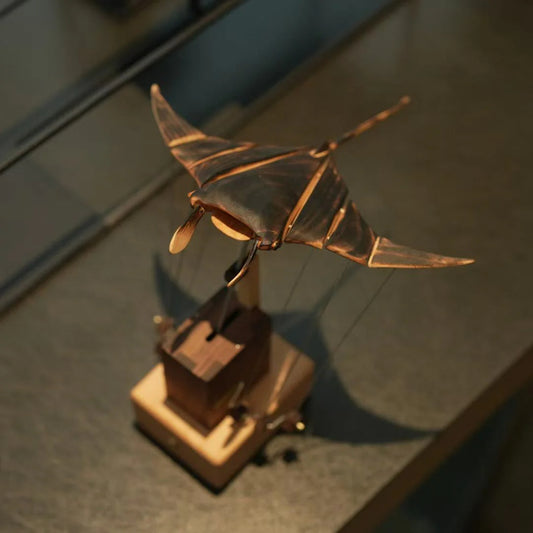 Artisan Wooden Manta Ray Automaton