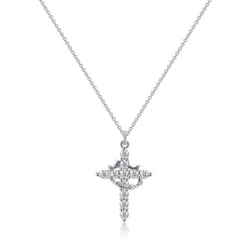 Cross and Crown Necklace