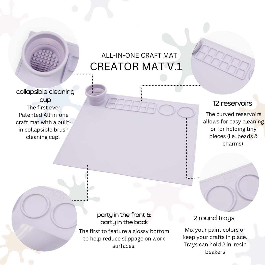 Silicone Painting Mat, Erasable and Washable Art Pad Palette
