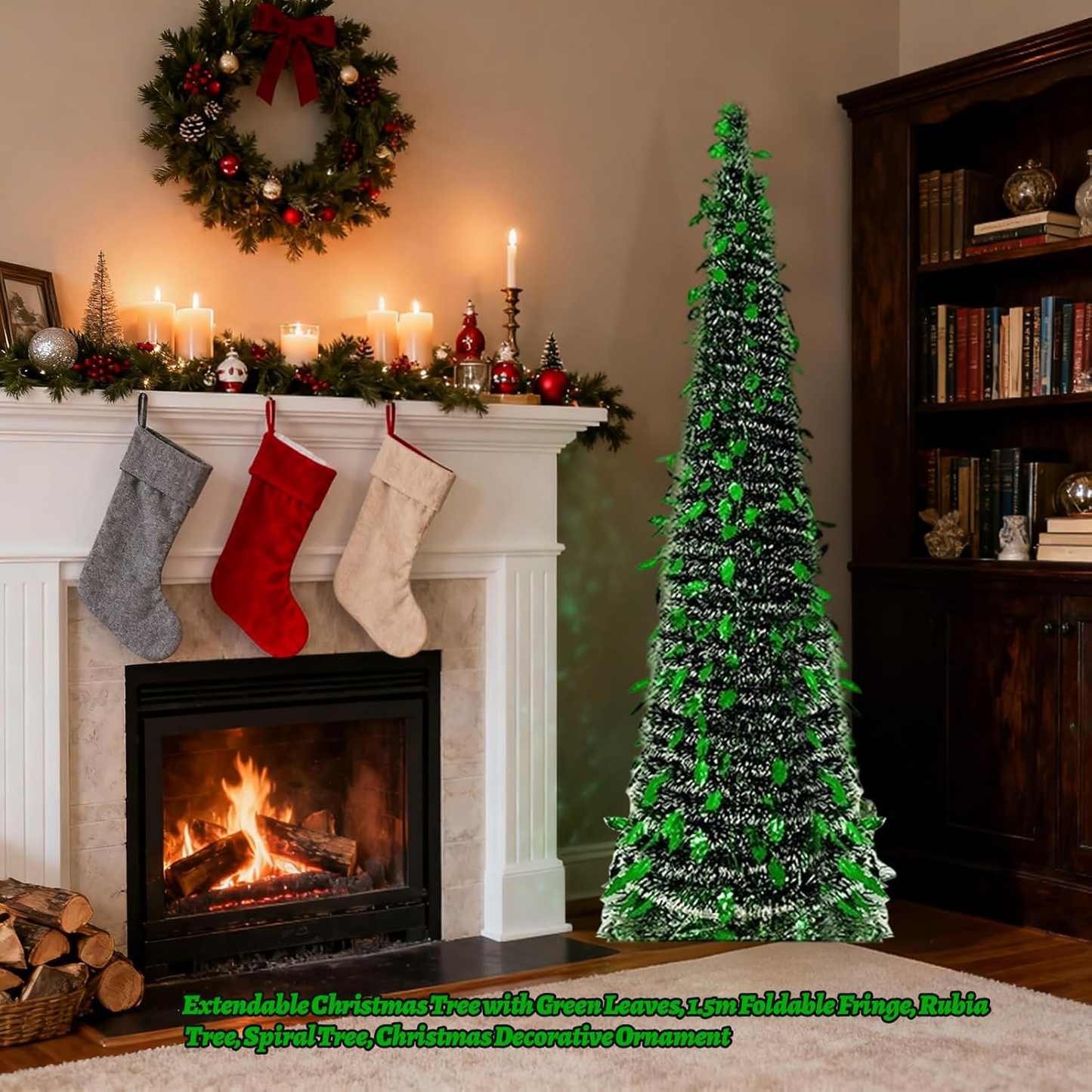 🔔Retractable Christmas tree green leaves 5 feet foldable🎄