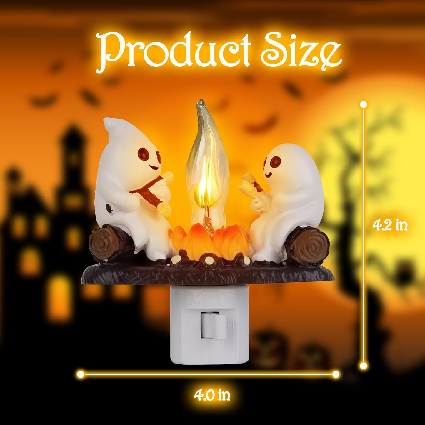 👻Ghost Bonfire Flickering Flame Halloween Night Light